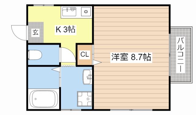 アーバンコート長浜(1K/1階)の間取り写真