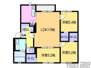 クラージュポルト(3LDK/2階)の間取り写真