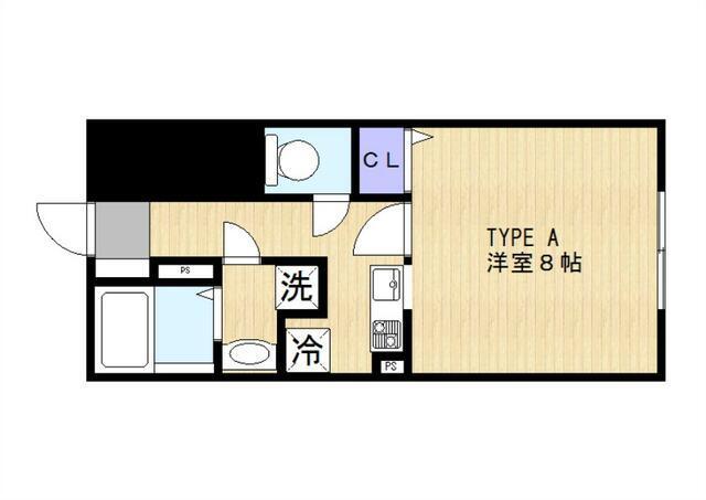 クレセント南千住III(1K/1階)の間取り写真