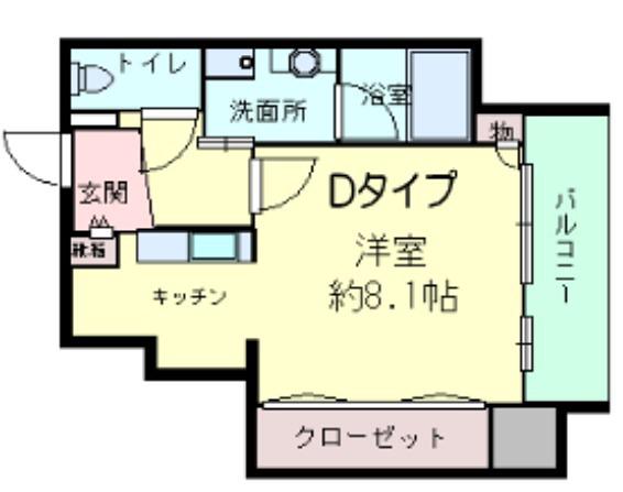 クレール十三(1K/4階)の間取り写真