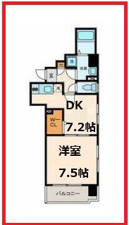 レディアントイワイダ(1DK/7階)の間取り写真