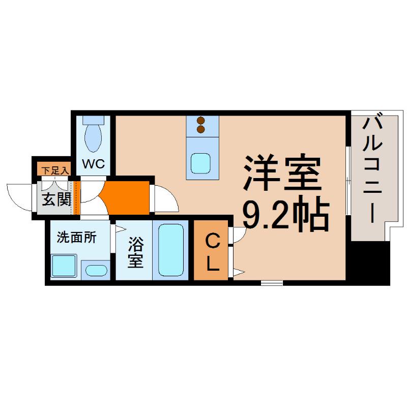 プレサンス名古屋STATIONアライブ(1K/15階)の間取り写真