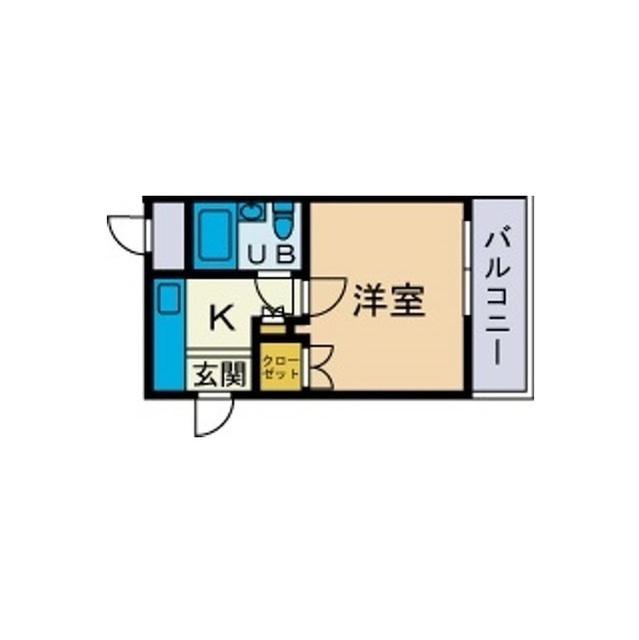 ユースピア本厚木(1K/3階)の間取り写真