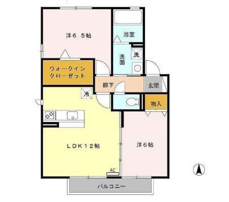 ピーノ・アーレ A(2LDK/2階)の間取り写真