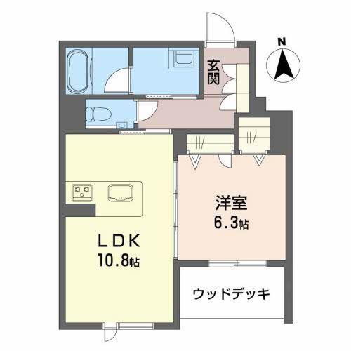 セレーノ吹上(1LDK/1階)の間取り写真