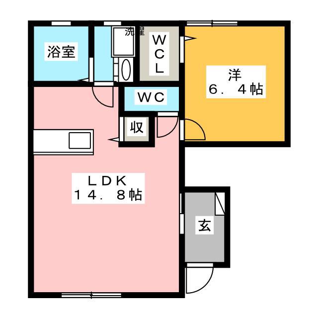 MJ NEXT(1LDK/1階)の間取り写真