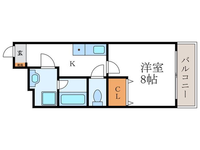 コージーハイツ大宮(1K/10階)の間取り写真