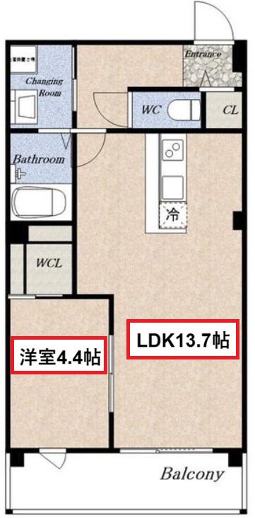 サンティエ福島吉野(1LDK/10階)の間取り写真