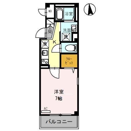 アダージェ小路(1K/2階)の間取り写真