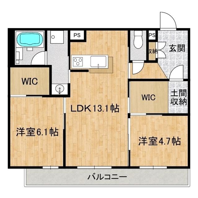 アンビハウス流星台(2LDK/1階)の間取り写真