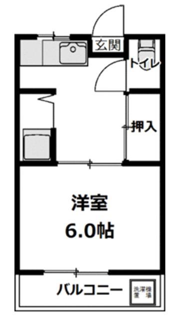 コーポ豊田(1K/2階)の間取り写真