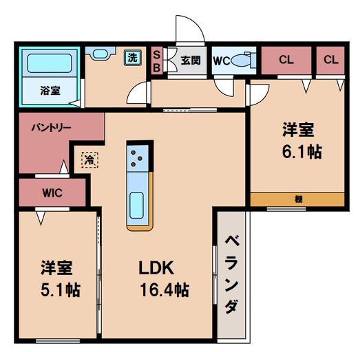 スペチアーレ今川(2LDK/3階)の間取り写真