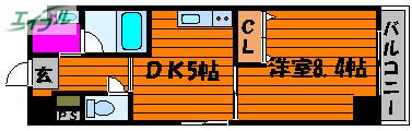 COCO中仙道(1DK/2階)の間取り写真