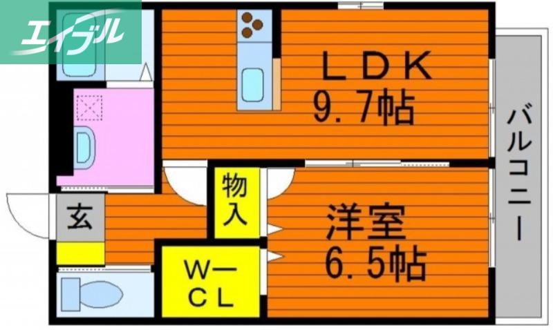 マストゥーラ妹尾(1LDK/1階)の間取り写真