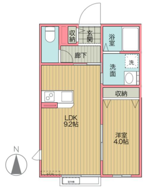T-NET レトア(1LDK/1階)の間取り写真