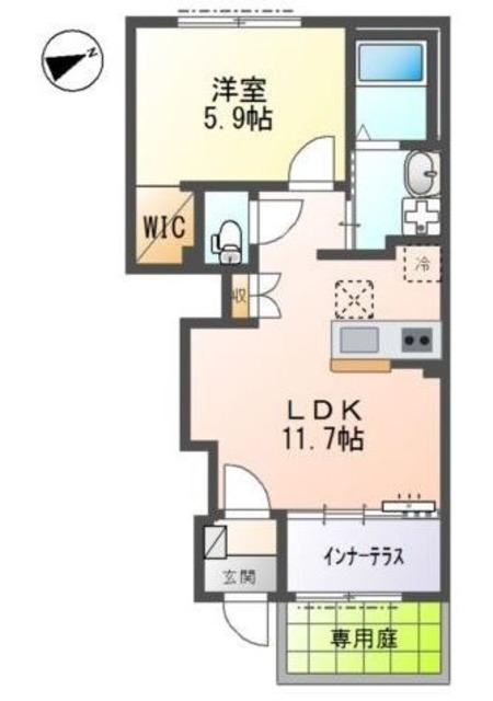 ルミナス(1LDK/1階)の間取り写真