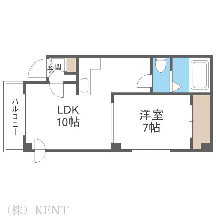 クリスタル・コア(1LDK/3階)の間取り写真