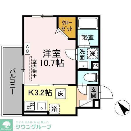 DBLESS鶴見市場(1K/2階)の間取り写真