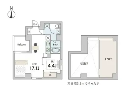 GRANDUO武蔵小山4(1LDK/5階)の間取り写真