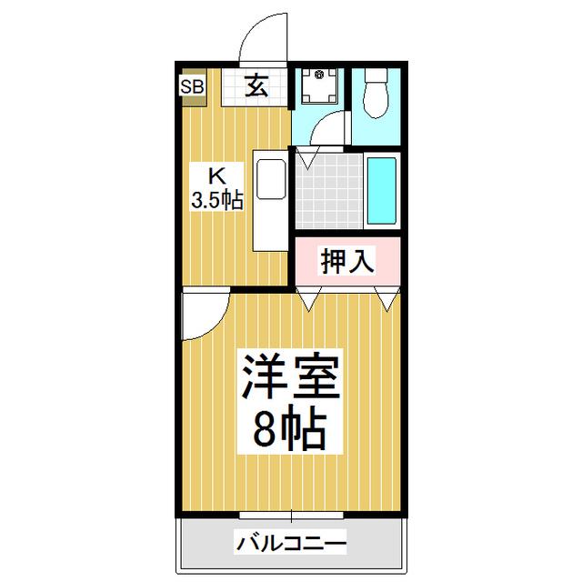 サクラメゾン(1K/3階)の間取り写真