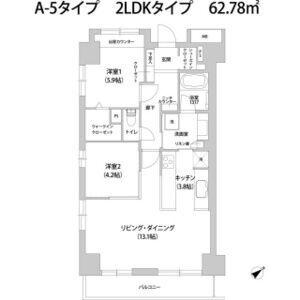 アウルコート南池袋(2LDK/9階)の間取り写真