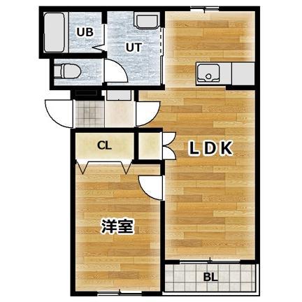 メゾンパティオ亀田本町(1LDK/4階)の間取り写真