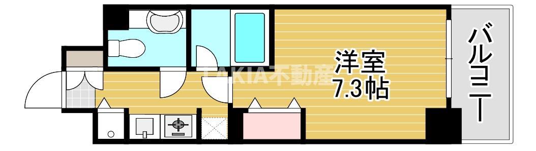 ヴィヴィッド京橋(1K/4階)の間取り写真