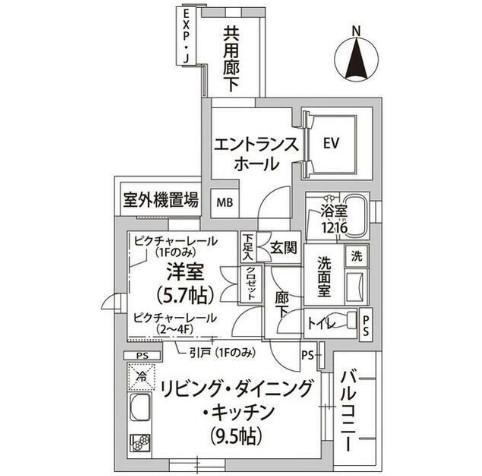 シャトー初台II(1LDK/3階)の間取り写真