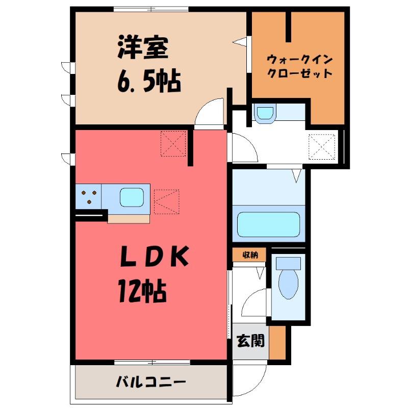 ソフィア(1LDK/1階)の間取り写真