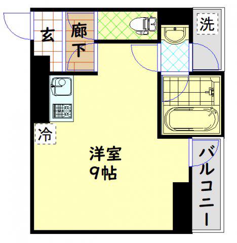 リヴェール阿波座(ワンルーム/5階)の間取り写真