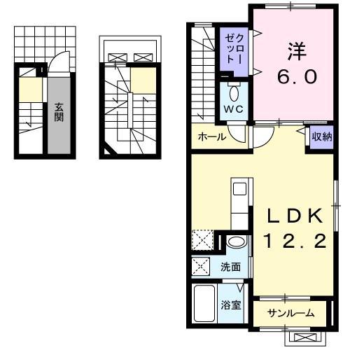 レガーロ(1LDK/1階)の間取り写真