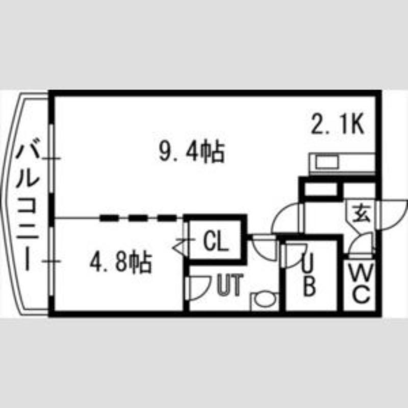 コーラル(1LDK/6階)の間取り写真
