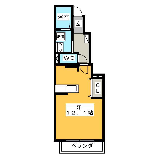 フォレスト・ヒルズA(ワンルーム/1階)の間取り写真
