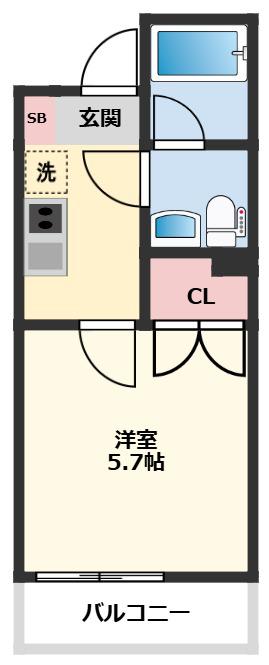 BER津田沼(1K/2階)の間取り写真
