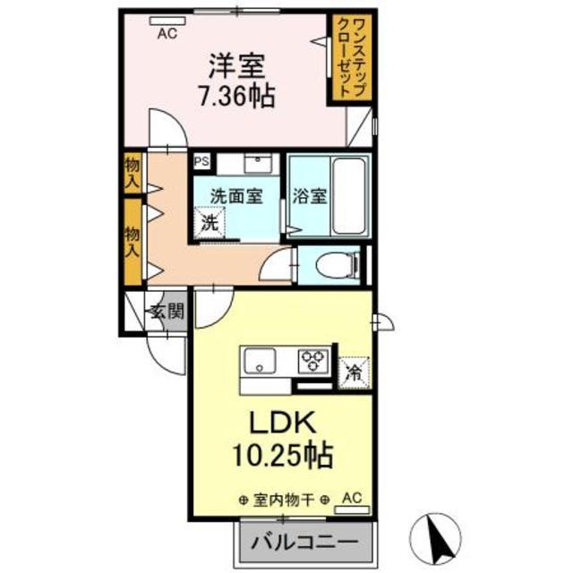 グランドゥール I(1LDK/1階)の間取り写真