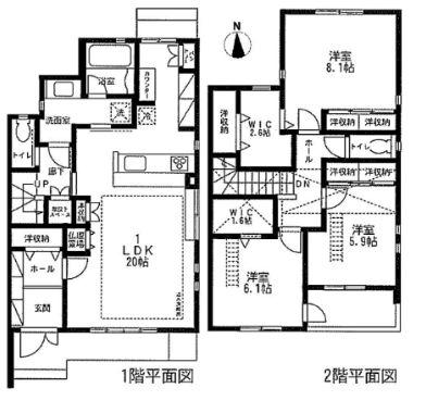 フィカーサ上中里(3LDK/1階)の間取り写真