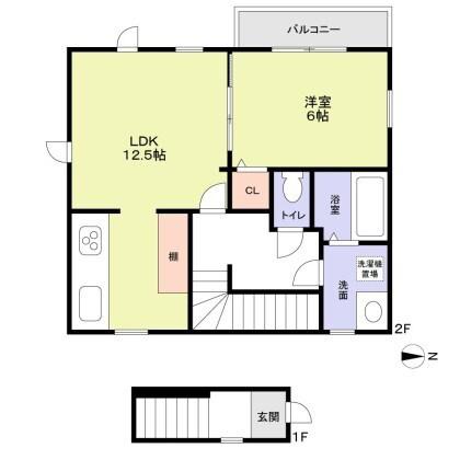 MAISON ARCH(1LDK/2階)の間取り写真