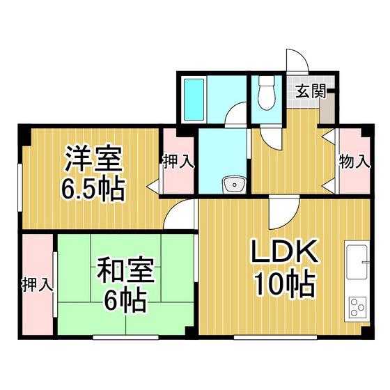 高橋マンション(2LDK/2階)の間取り写真
