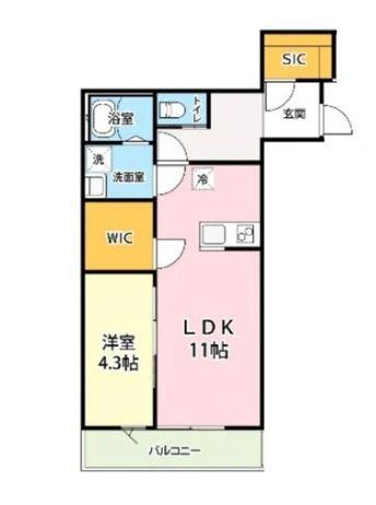 キャメル岩槻加倉(1LDK/3階)の間取り写真