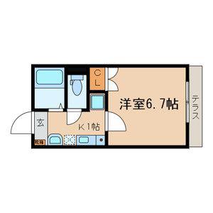 東京メトロ有楽町線 千川駅 徒歩2分 3階建 築13年(1K/1階)の間取り写真