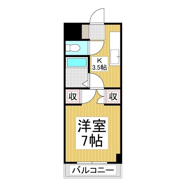 ビックソルトヒルA(1K/1階)の間取り写真
