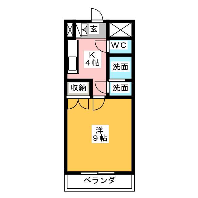 グランシャリオII(1K/1階)の間取り写真