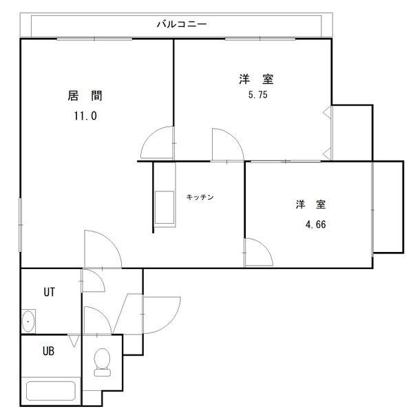 N216(2LDK/1階)の間取り写真