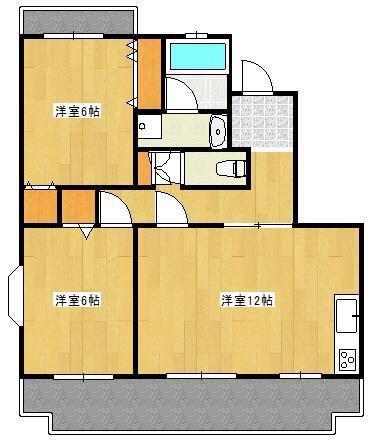 G.T.ハイツ(2LDK/2階)の間取り写真