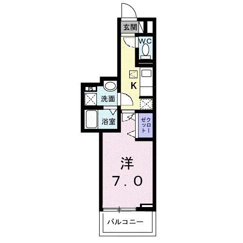 メゾンド・御領町(1K/1階)の間取り写真