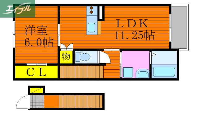 カーサ リヒト(1LDK/2階)の間取り写真
