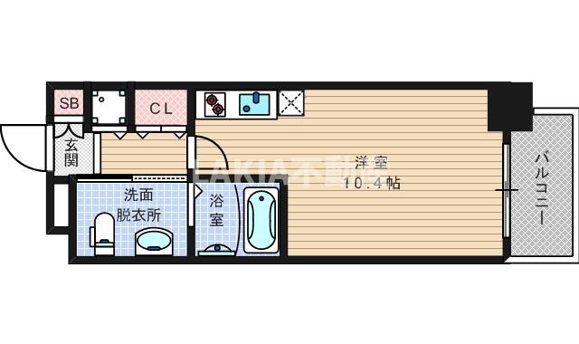 アーデン土佐堀(1K/9階)の間取り写真