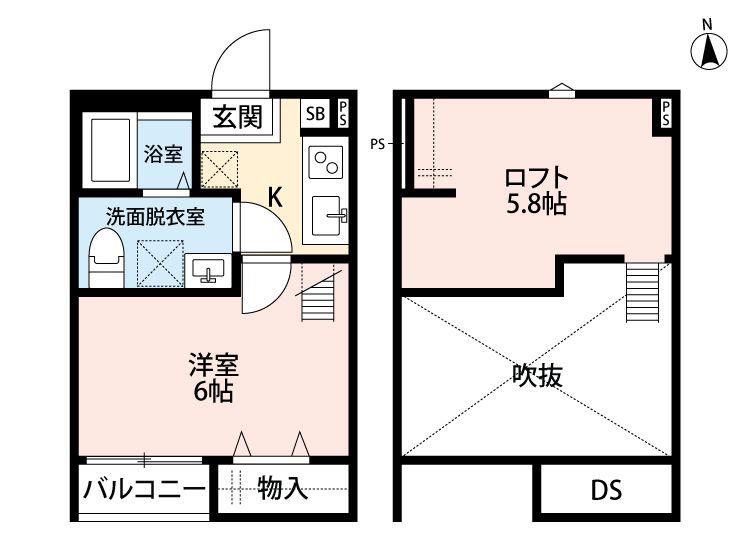 FLEUR E-URAWA(1K/1階)の間取り写真