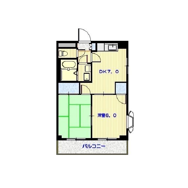 グランドパレス高見(2DK/2階)の間取り写真