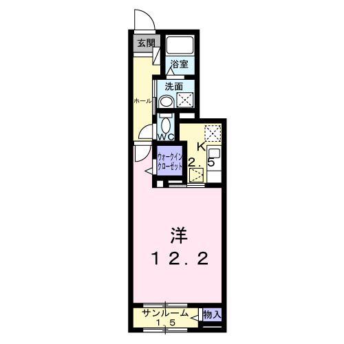 ルミエール赤羽(1K/1階)の間取り写真